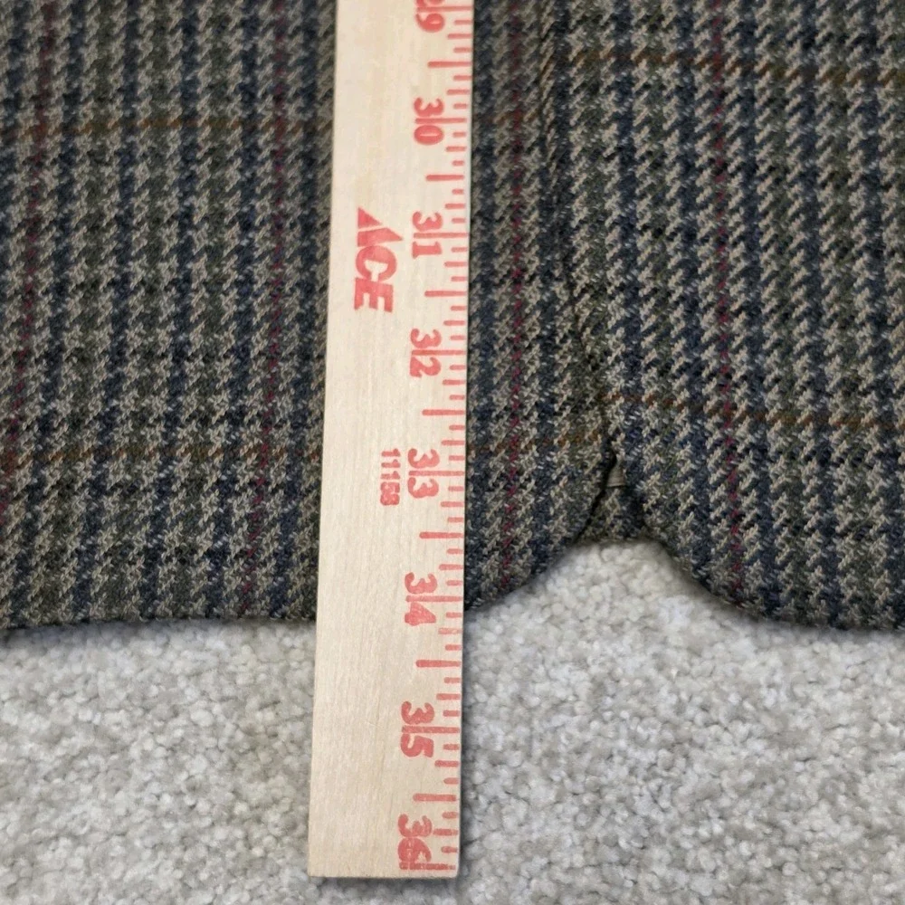 Paul Stuart Wool Tweed Sport Coat Blazer 46L Houndstooth Overcheck‎ USA Vintage